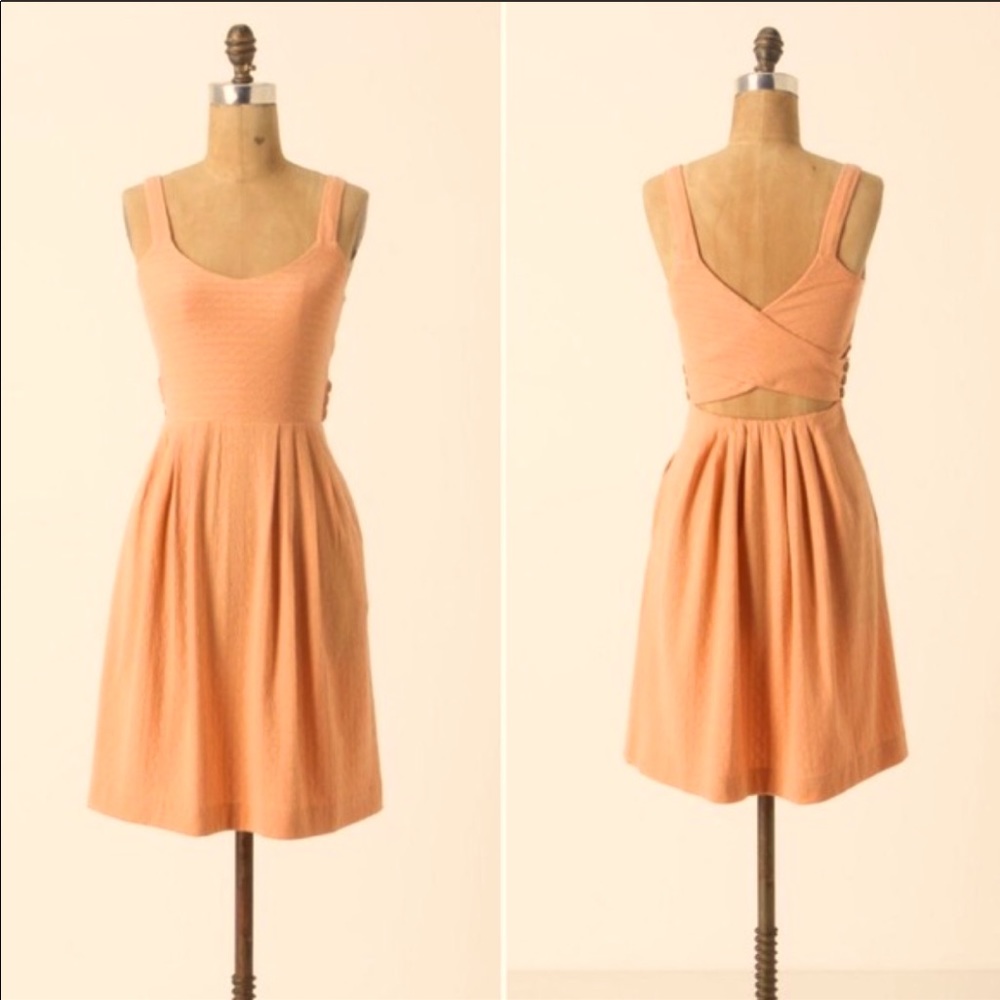 Anthropologie Postmark Pink Peach Rolo Sundress